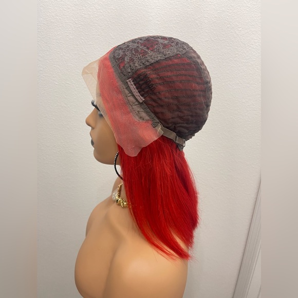 New! 12” Middle T Part, Straight Human Hair Bob Wig - Picture 8 of 11